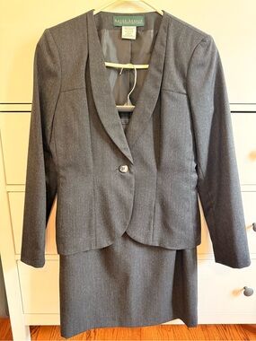 Harvé Benard Wool Blend Skirt Suit Set
